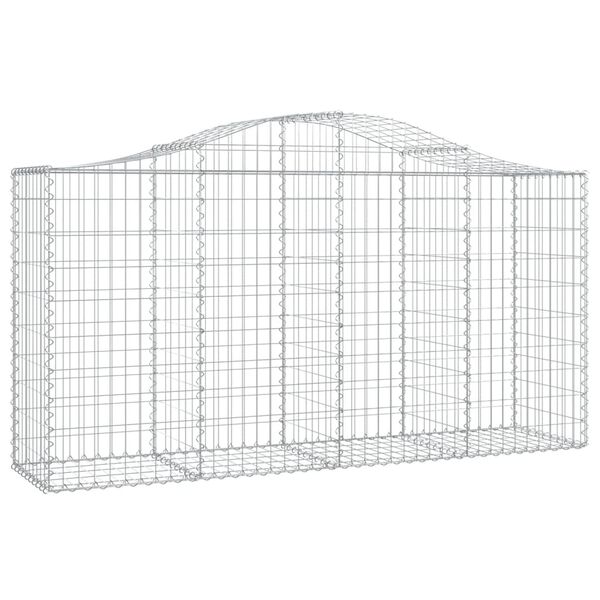 vidaXL Paniers &agrave; gabions arqu&eacute;s 4 pcs 200x50x100/120 cm fer galvanis&eacute;