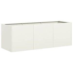 vidaXL Jardini&egrave;re blanc 120x40x40 cm acier lamin&eacute; &agrave; froid