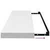 vidaXL &Eacute;tag&egrave;re murale flottante Blanc brillant 80x23,5x3,8 cm MDF