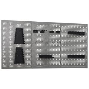 vidaXL Panneaux perfor&eacute;s muraux 3 pcs 40x58 cm Acier