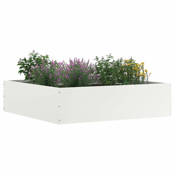 vidaXL Bordure de Pelouse Blanc 50 x 50 x 13 cm Acier