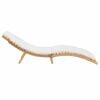vidaXL Transat Blanc cr&egrave;me 188 x 55 x 59 cm Bois de teck solide