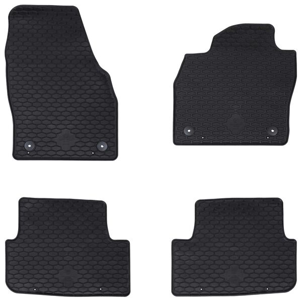 vidaXL Tapis de voiture 4 pcs Noir Caoutchouc