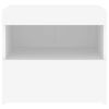 vidaXL Tables de chevet avec lumi&egrave;res LED 2 pcs blanc 50x40x45 cm