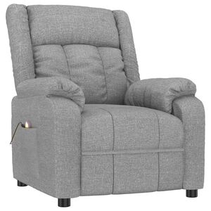 vidaXL Fauteuil de massage Gris clair Tissu