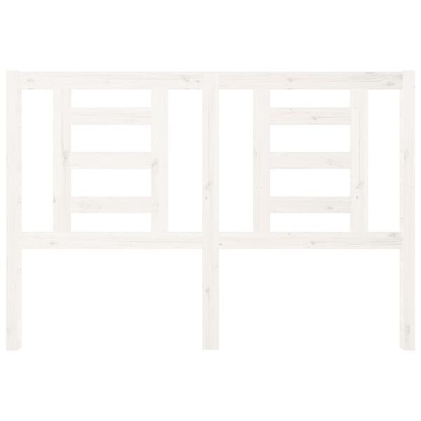 vidaXL T&ecirc;te de lit Blanc 126x4x100 cm Bois massif de pin