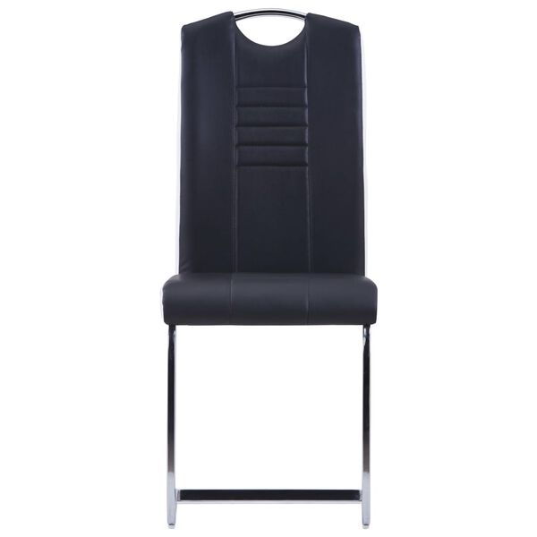 vidaXL Chaises à manger cantilever lot de 2 noir similicuir