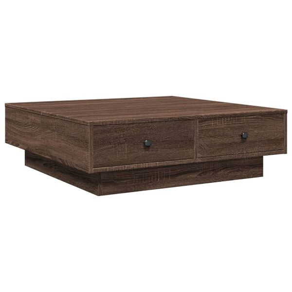 vidaXL Table basse Ch&ecirc;ne marron 90x90x28 cm Bois d'ing&eacute;nierie