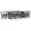 vidaXL Ensemble de repas ext&eacute;rieur 11 pc Gris polyrotin
