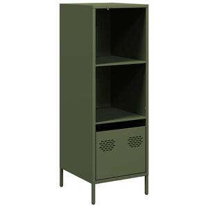 vidaXL Buffet vert olive 35x39x103,5 cm acier