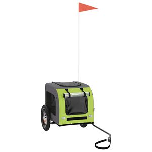 vidaXL Remorque de v&eacute;lo pour animaux de compagnie vert et gris