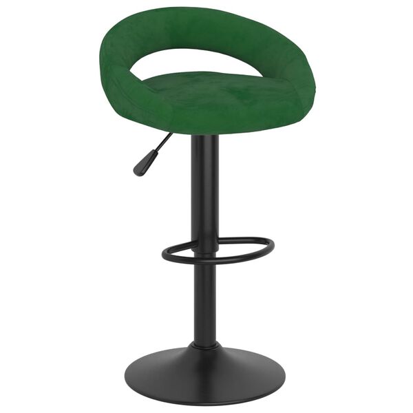 vidaXL Tabourets de bar lot de 2 vert foncé velours