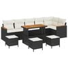 vidaXL Ensemble de canap&eacute; de jardin 10 pc 6-Nombre de places Noir