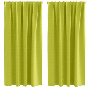 vidaXL Rideaux occultants avec anneaux 2 pcs Vert 175 x 140 cm