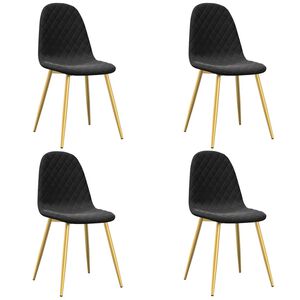 vidaXL Chaises &agrave; manger lot de 4 Noir Velours