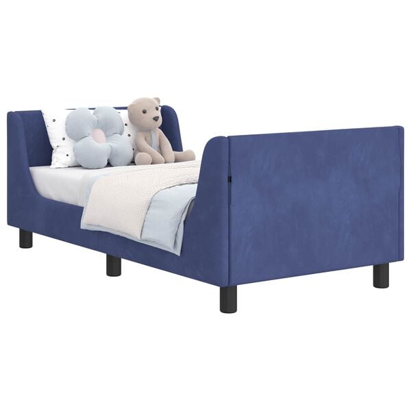 vidaXL Cadre de lit pour enfants avec tête de lit Bleu police