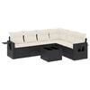 vidaXL Salon de jardin 7 pcs avec coussins noir r&eacute;sine tress&eacute;e