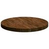 vidaXL Plateau de table Marron fonc&eacute; &Oslash; 60 x 4 cm Bois de ch&ecirc;ne massif