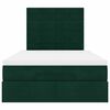 vidaXL Cadre de lit ottoman avec matelas vert fonc&eacute; 120x200 cm velours