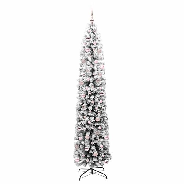 vidaXL Sapin de Noël artificiel Vert 240 cm PVC et acier et plastique