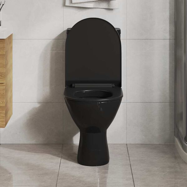 vidaXL Abattant WC &agrave; fermeture en douceur Lib&eacute;ration rapide Noir