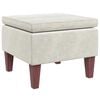 vidaXL Tabouret avec pieds en bois Cr&egrave;me Velours