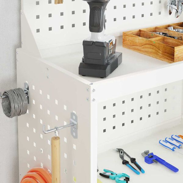 vidaXL Chariot à outils Blanc 65 x 35 x 111 cm Acier laminé à froid