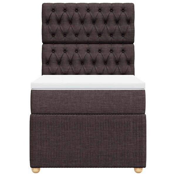 vidaXL Sommier &agrave; lattes de lit avec matelas Marron fonc&eacute; 90x200 cm
