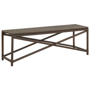 vidaXL Banc de jardin 120 cm R&eacute;sine tress&eacute;e Marron