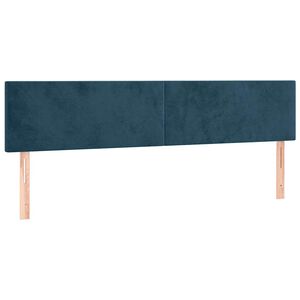 vidaXL T&ecirc;tes de lit Bleu fonc&eacute; 200 x 5 x 78/88 cm Velours