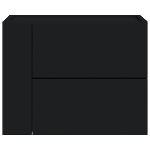 vidaXL Table de chevet murale noir 45x30x35 cm