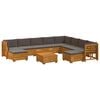 vidaXL Ensemble de canap&eacute;s d'ext&eacute;rieur avec coussin 11 Pi&egrave;ce Marron
