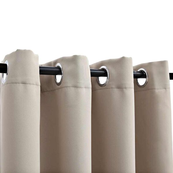 vidaXL Rideaux occultants avec anneaux en m&eacute;tal 2 pcs Beige 140x245 cm