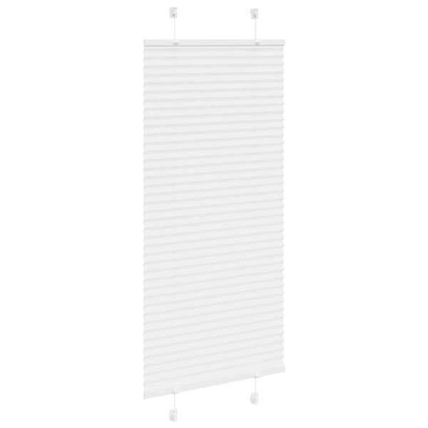 vidaXL Store pliss&eacute; blanc 65x100 cm largeur du tissu 64,4 cm polyester