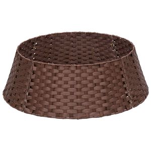 vidaXL Collier de sapin de No&euml;l Rond Marron fonc&eacute; Diam. 45 x 22 cm