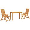 vidaXL Ensemble de salle &agrave; manger pour jardin 3 pc Marron
