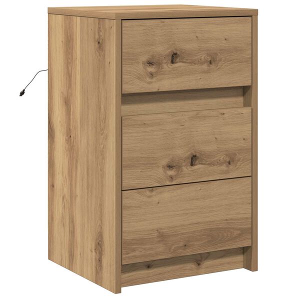 vidaXL Cabinet de chevet avec tiroir Ch&ecirc;ne artisanal 38 x 34 x 61 cm
