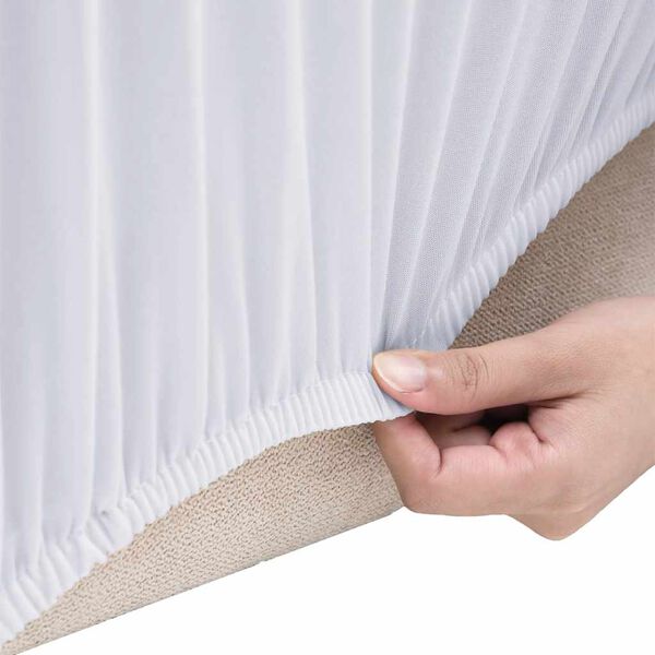 vidaXL Housse extensible de canap&eacute; 2 places Blanc Jersey de polyester