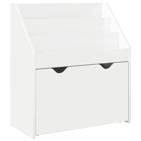 vidaXL Biblioth&egrave;que pour enfants Blanc brillant 60 x 29,5 x 69 cm