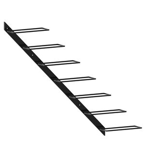 vidaXL Casier &agrave; bouteilles mural pour 7 bouteilles Noir M&eacute;tal