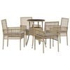 vidaXL Ensemble de salle &agrave; manger pour jardin 5 pc Beige polyrotin