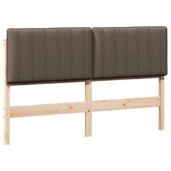 vidaXL T&ecirc;te de lit capitonn&eacute;e Marron et Taupe 160 cm Pin massif