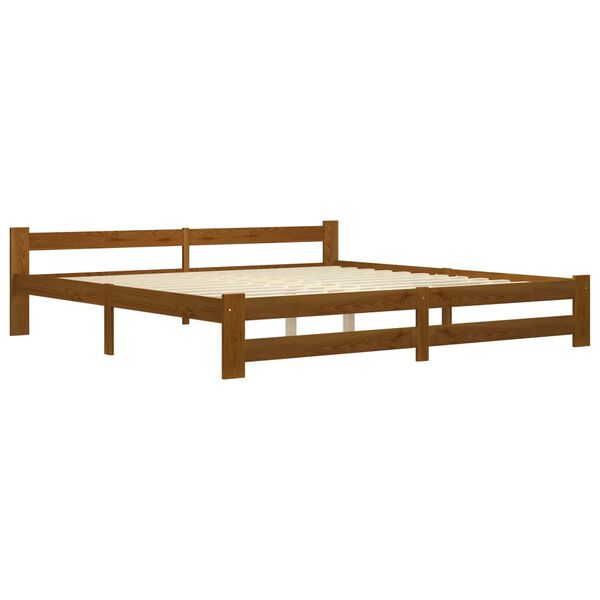 vidaXL Cadre de lit sans matelas marron miel bois pin massif 200x200cm