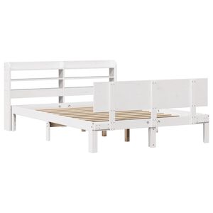 vidaXL Cadre de lit et t&ecirc;te de lit sans matelas blanc 135x190 cm