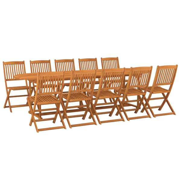 vidaXL Ensemble &agrave; manger de jardin 11 pcs 280x90x75 cm bois d'acacia