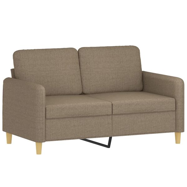 vidaXL Canap&eacute; 2 places et oreillers et coussins Taupe 120 cm Tissu