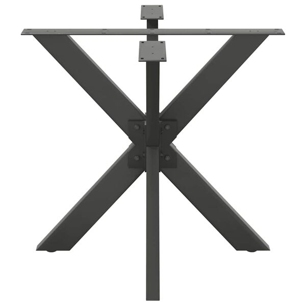 vidaXL Pied de table &agrave; manger en forme d'araign&eacute;e, anthracite, 85 x 85 x (72-73) cm, acier