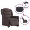 vidaXL Fauteuil inclinable &eacute;lectrique marron fonc&eacute; tissu