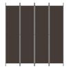 vidaXL Cloison de séparation 4 panneaux Marron 200x220 cm Tissu
