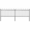 vidaXL Cl&ocirc;ture de jardin avec arceau en acier 337 x 100 cm Noir